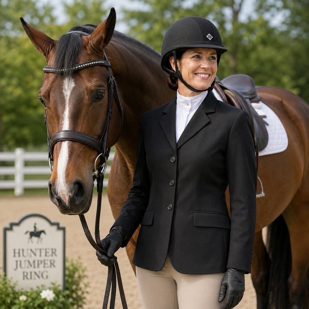 RJ CLASSICS 16R Youth Black Show Coat Girls Riding Jacket Equestrian Washable